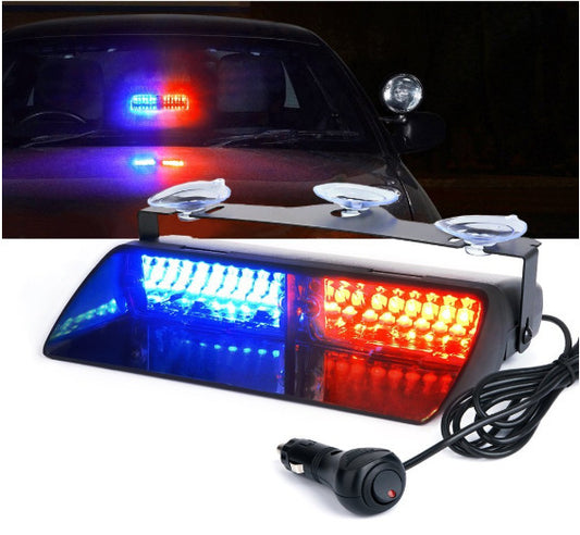 16 LED Multi-Colour Strobe Warning Light with Suction Cups –Vehicle Emergency Flashing Light for Cars, Trucks, and Safety Alerts