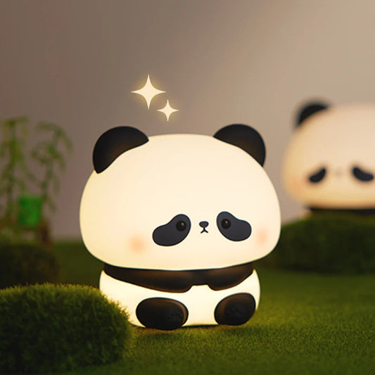 SoftSizzle® Adorable Panda LED Night Light – Rechargeable Touch Lamp for Kids, Bedroom Decor with Soft Glow, Touch Control, and Eco-Friendly Design.