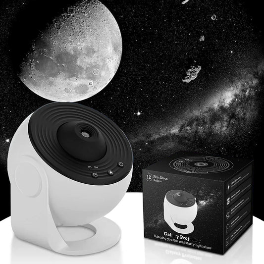 Star Projector Night Light – 360° Rotating Planetarium Galaxy Light with 13 HD Discs for Room Decoration